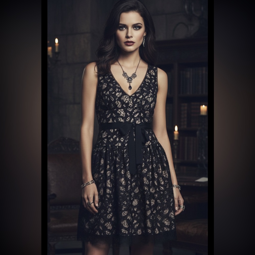 Felicity & Coco Party Dress Black Sequins Lace ASO Alternative Vampires diaries